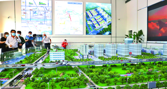     华顺高科产业园建设项目沙盘。