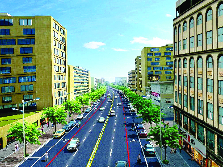     广汕公路圩镇段改造提升工程效果图。图片由施工单位提供