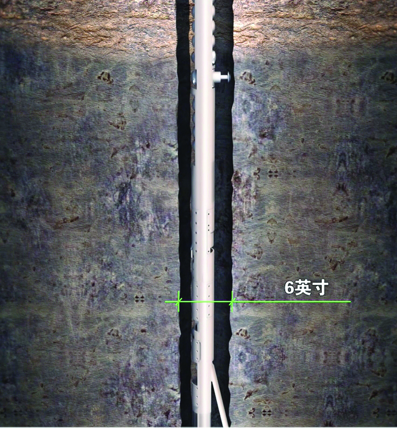     Dumpy5仪器可在数千米井下6英寸井眼中作业（模拟图）。