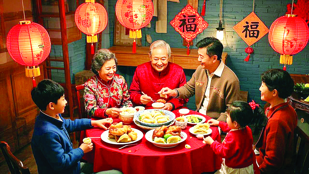     家人团聚，其乐融融。绘图 惠州日报社AI媒体应用智能实验室