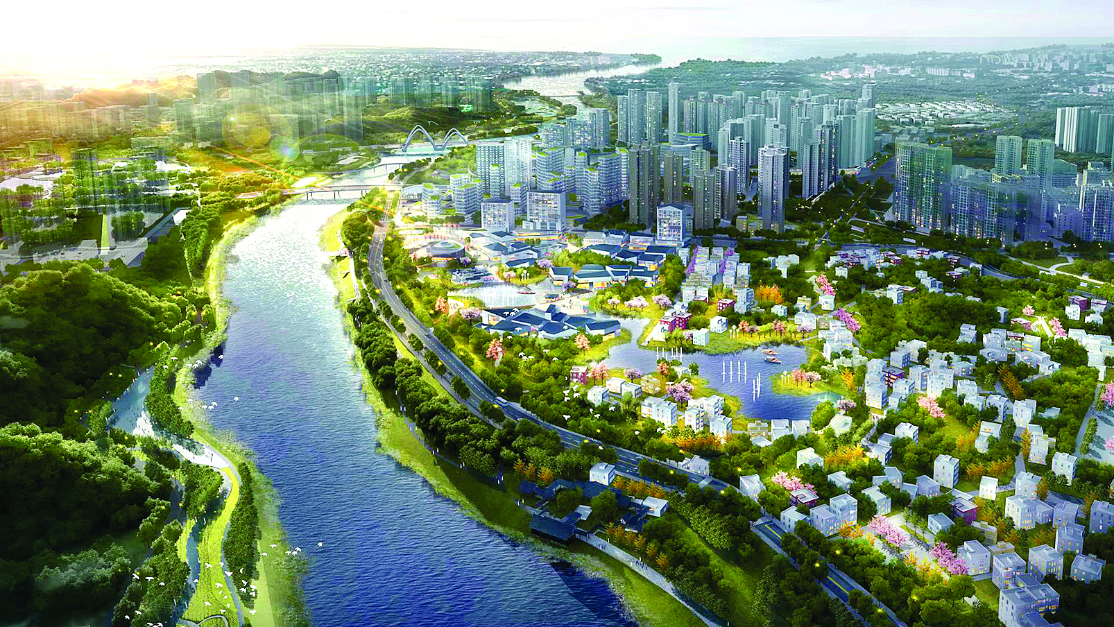     大亚湾坪山河科技创新走廊效果图。惠州东江图片社供图