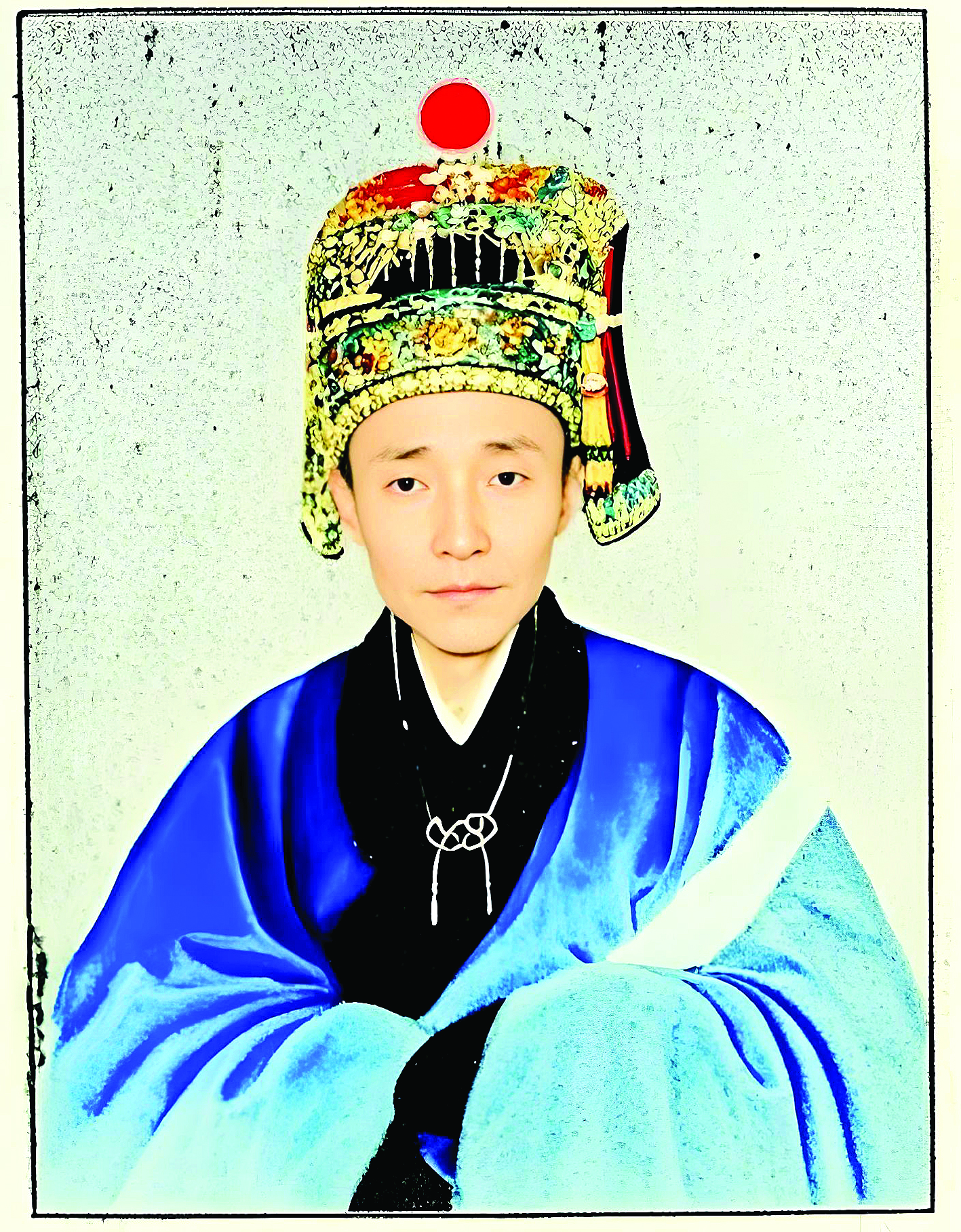 <p>    张家玉画像（AI复原图）。侯县军 翻拍</p>