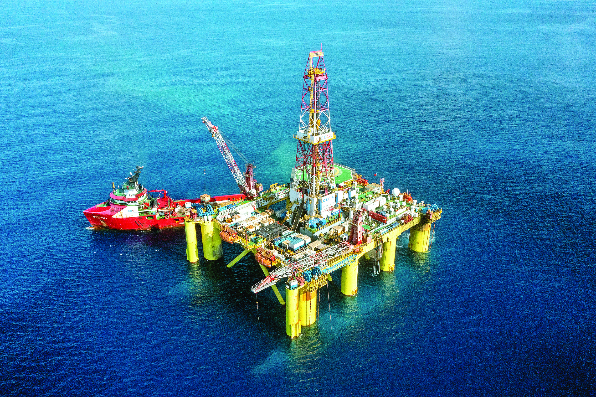     惠州19-6油田海域钻探作业现场。中国海油供图