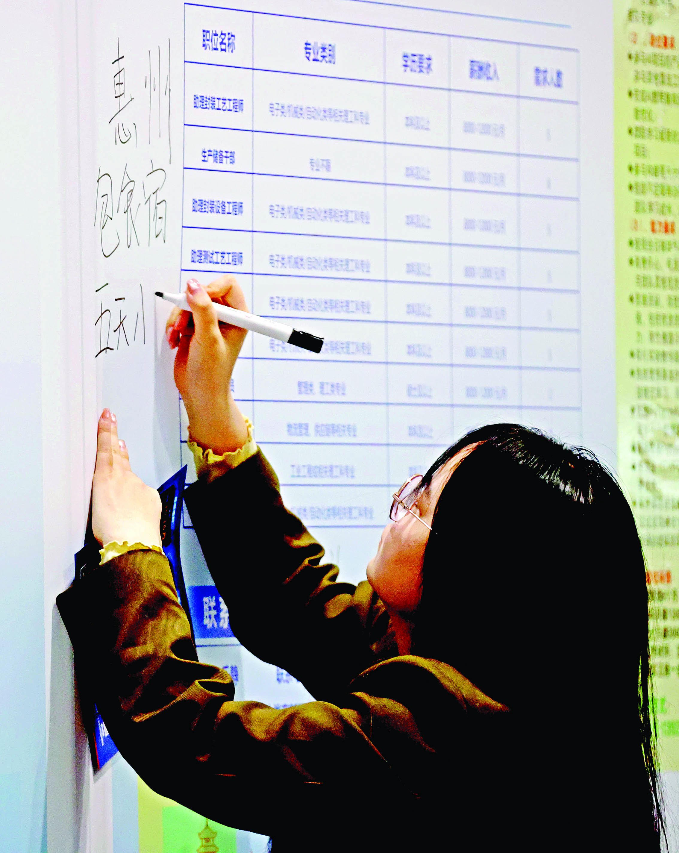     招聘人员现场“刷新”企业福利待遇。