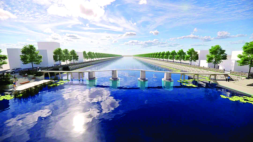     大通桥修复完工后将恢复古桥风采（效果图）。龙门县融媒体中心供图