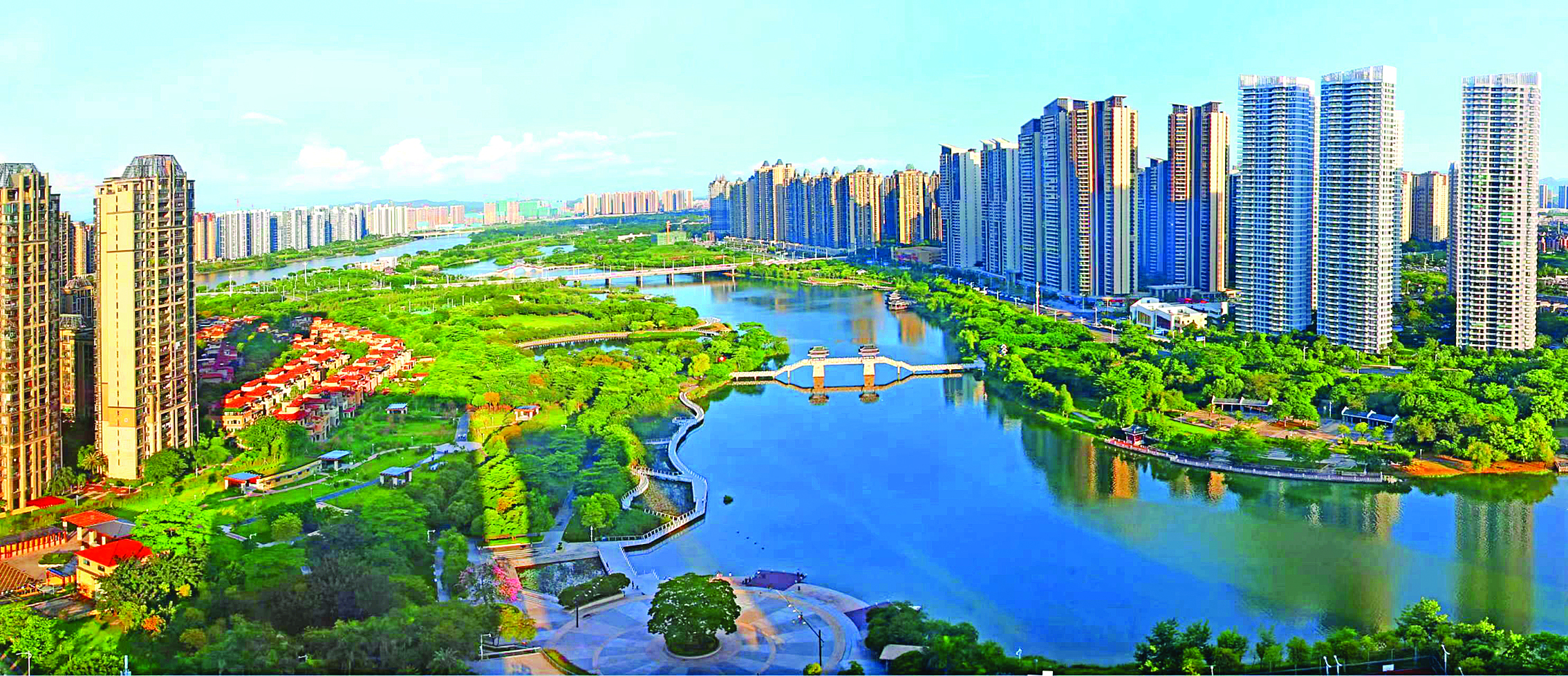     惠州是一座宜居宜业宜游的城市。这是市区金山湖片区。惠州东江图片社供图