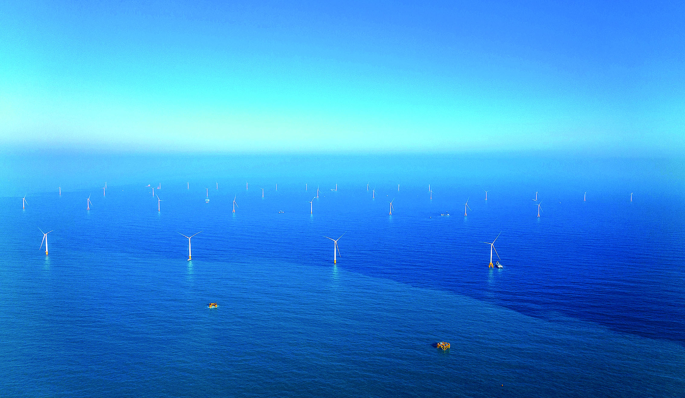     惠州港口海上风电场。
