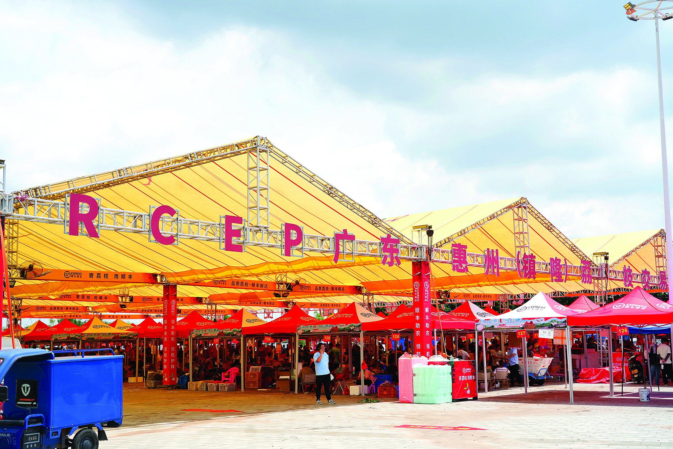     RCEP广东惠州（镇隆）荔枝交易中心的140户荔枝商家已进驻。    惠州日报记者许文昌 摄