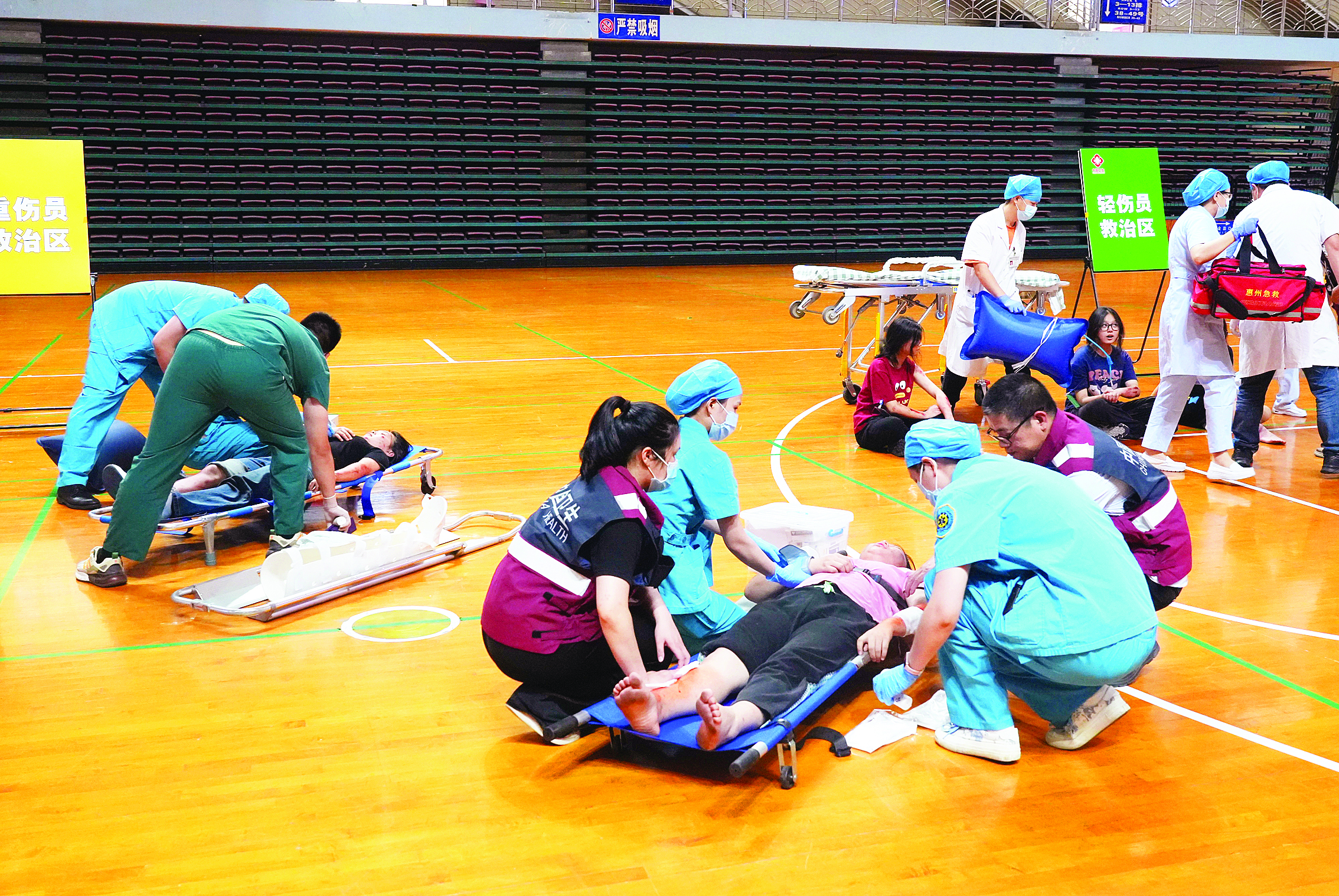     演练现场。惠州日报记者朱金赞 摄