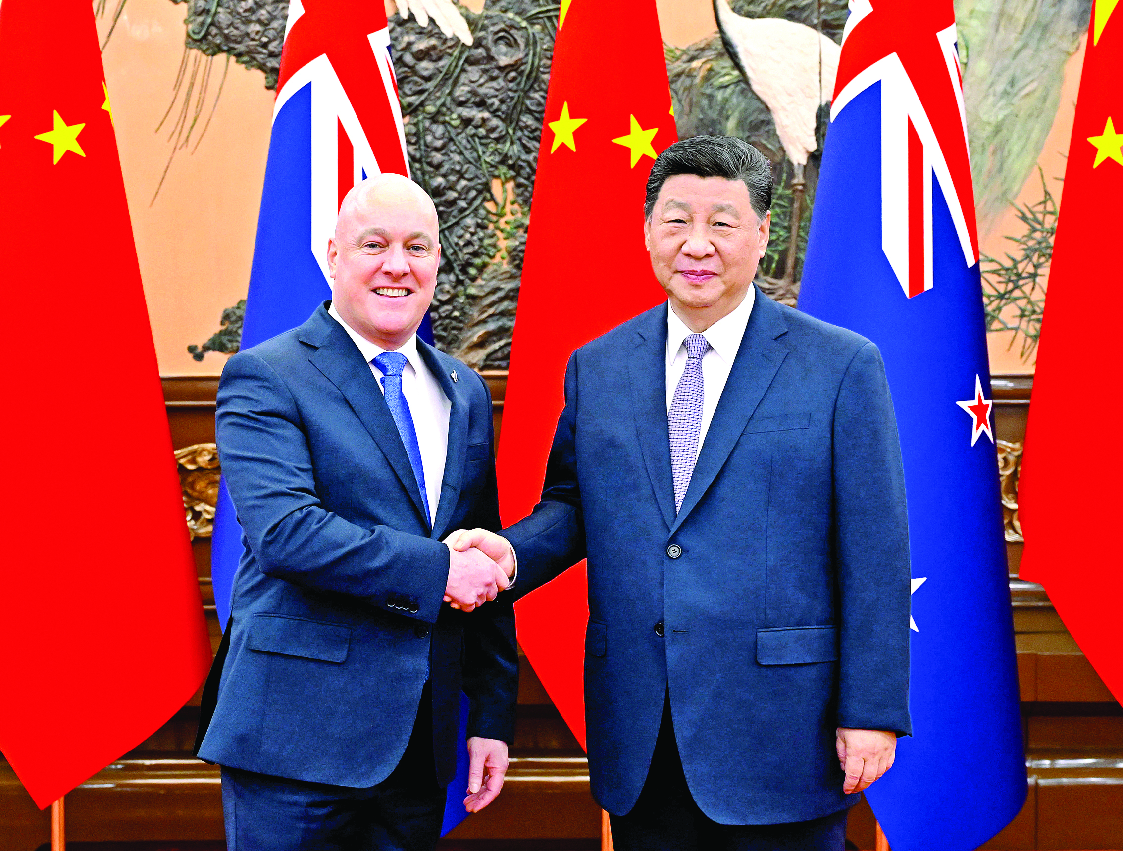     6月20日上午，国家主席习近平在北京人民大会堂会见来华进行正式访问的新西兰总理拉克森。新华社发