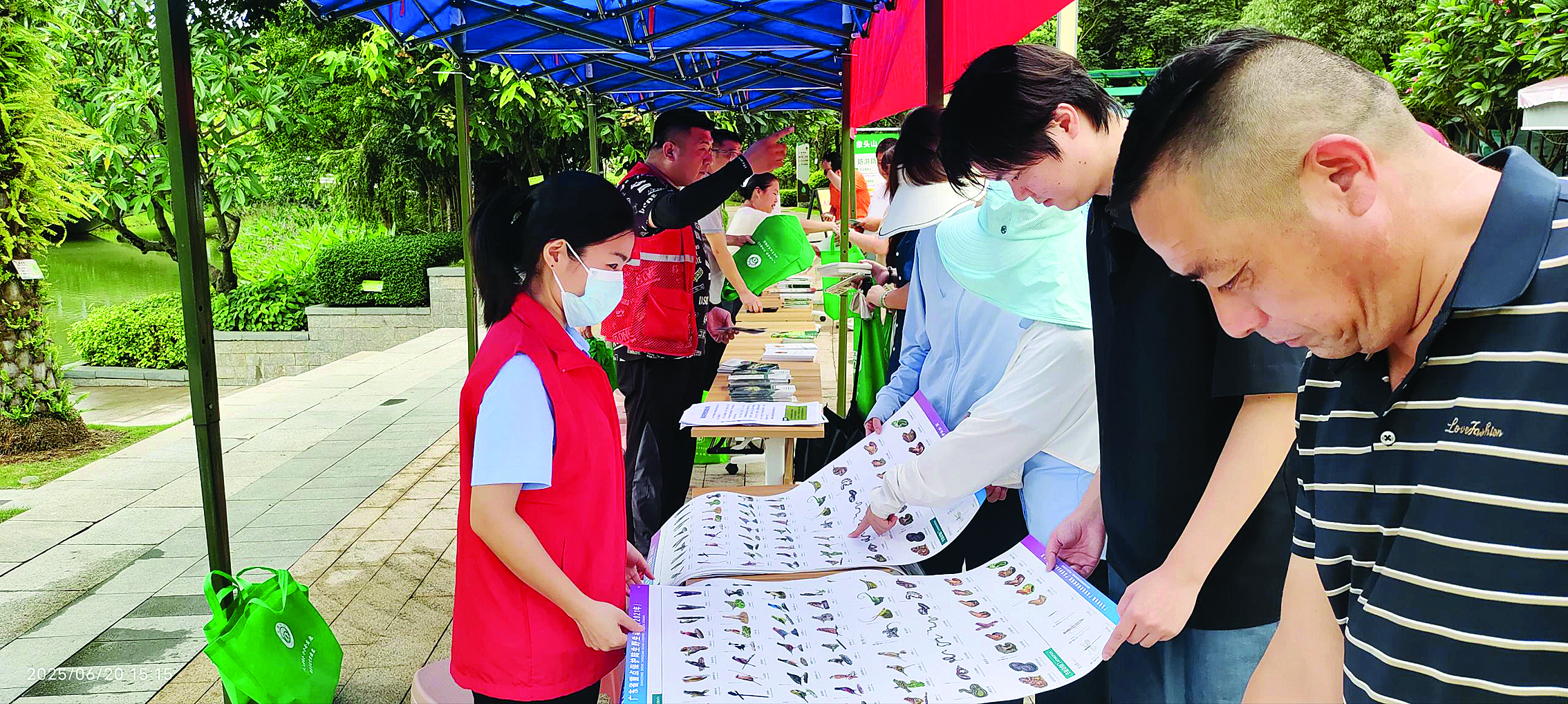     市民现场了解蛇类危害防控及救治知识。    惠州日报记者游璇钰 摄