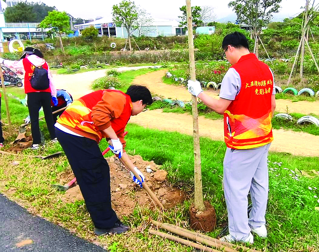     “回家”党员在黄金海岸种植认捐树木。