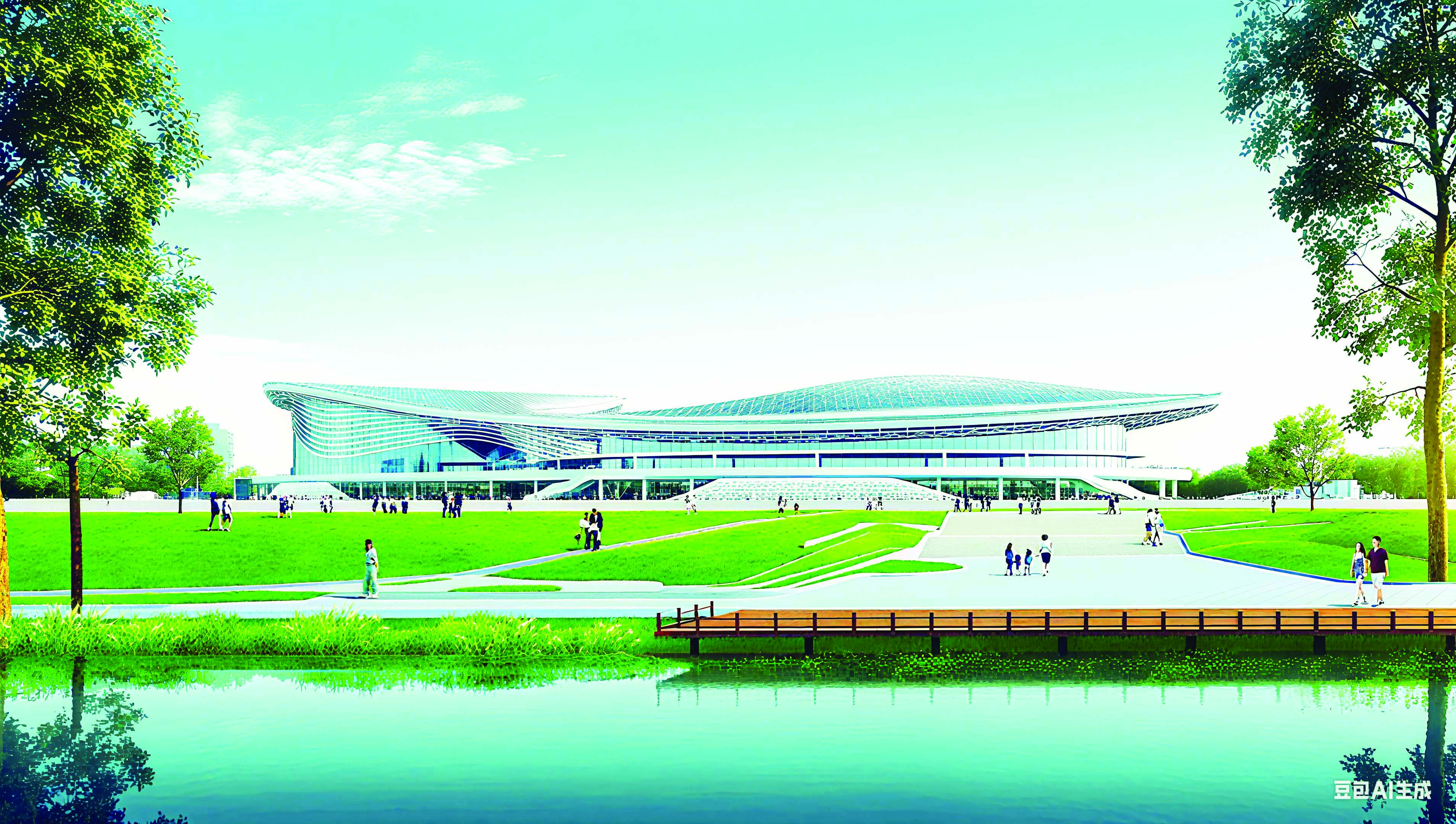     大亚湾篮球馆和游泳馆效果图（翻拍）。