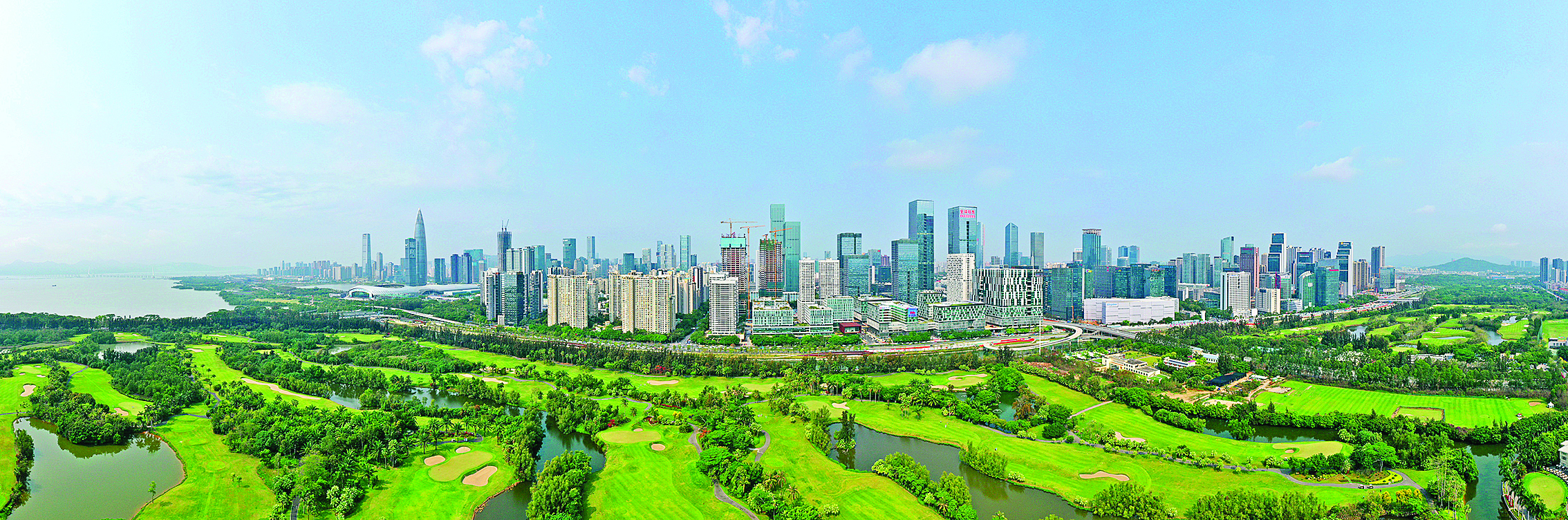     在深圳市南山区拍摄的大沙河沿岸景色（无人机照片）。新华社发