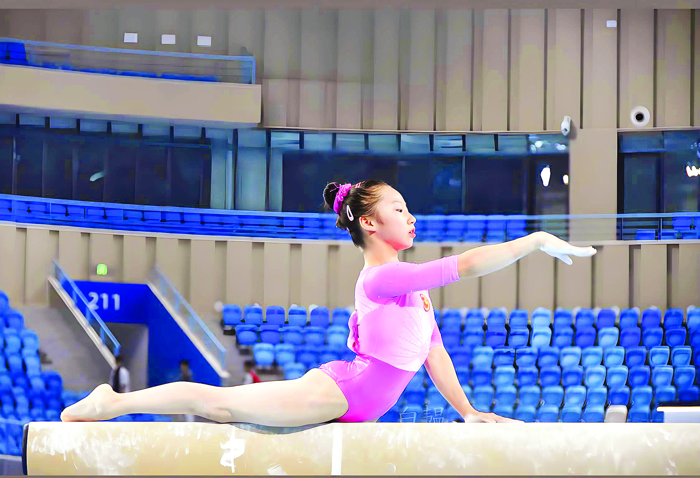     张馨予在比赛中。惠州体校供图