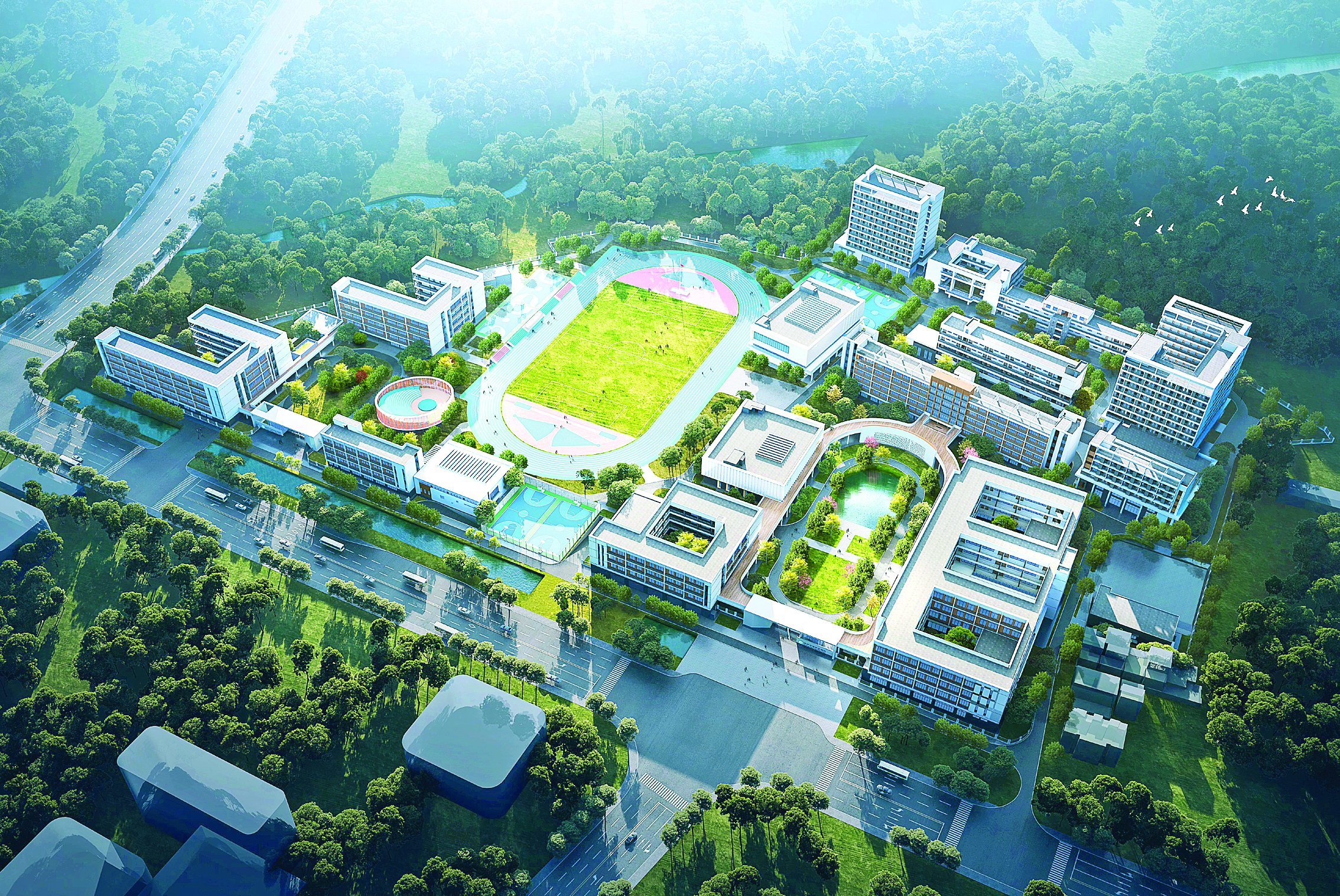     新校区效果图。由博罗县代建项目事务中心提供