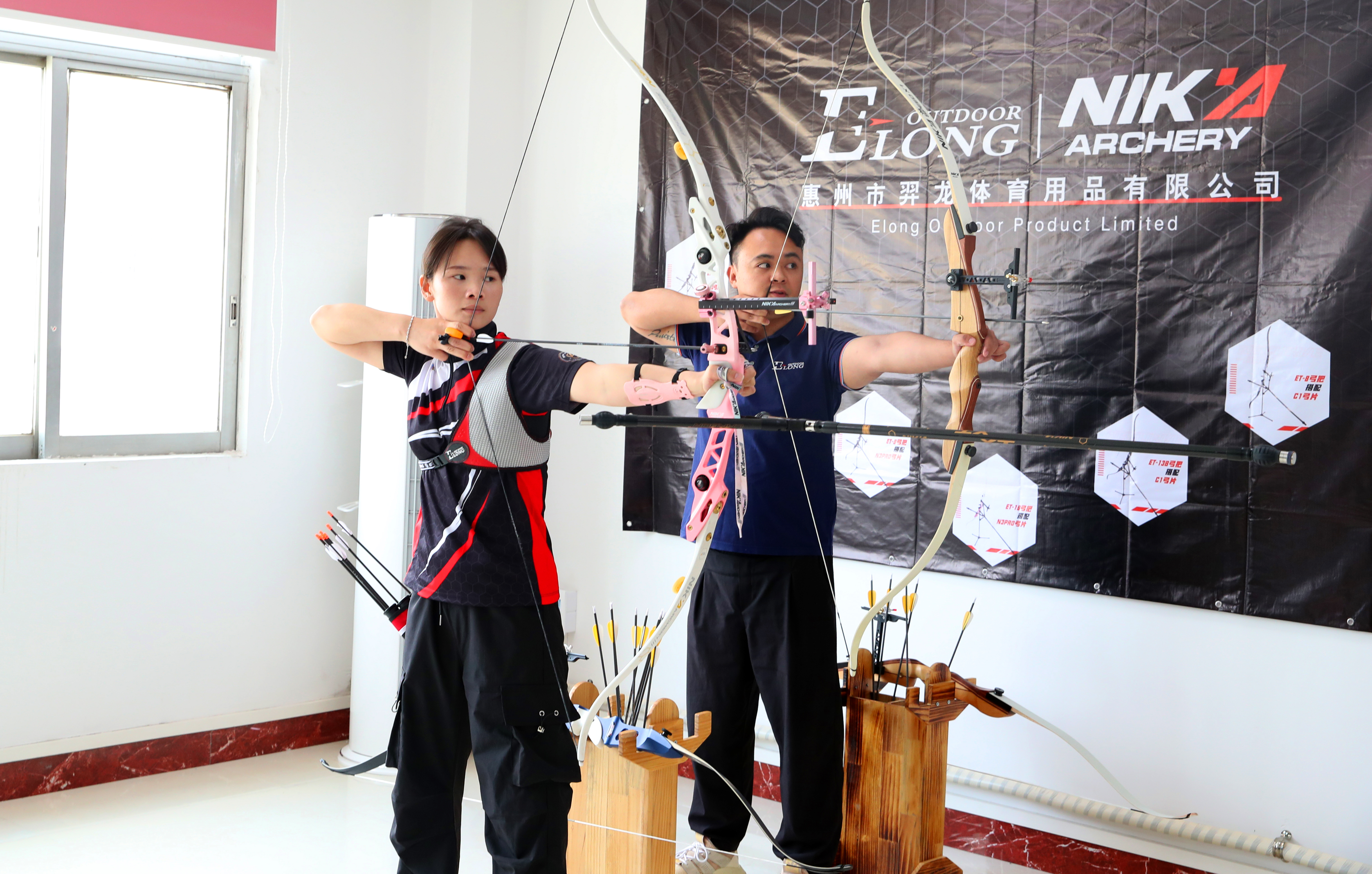 <p>    惠州反曲弓年产量10万套，八成远销欧美。</p>