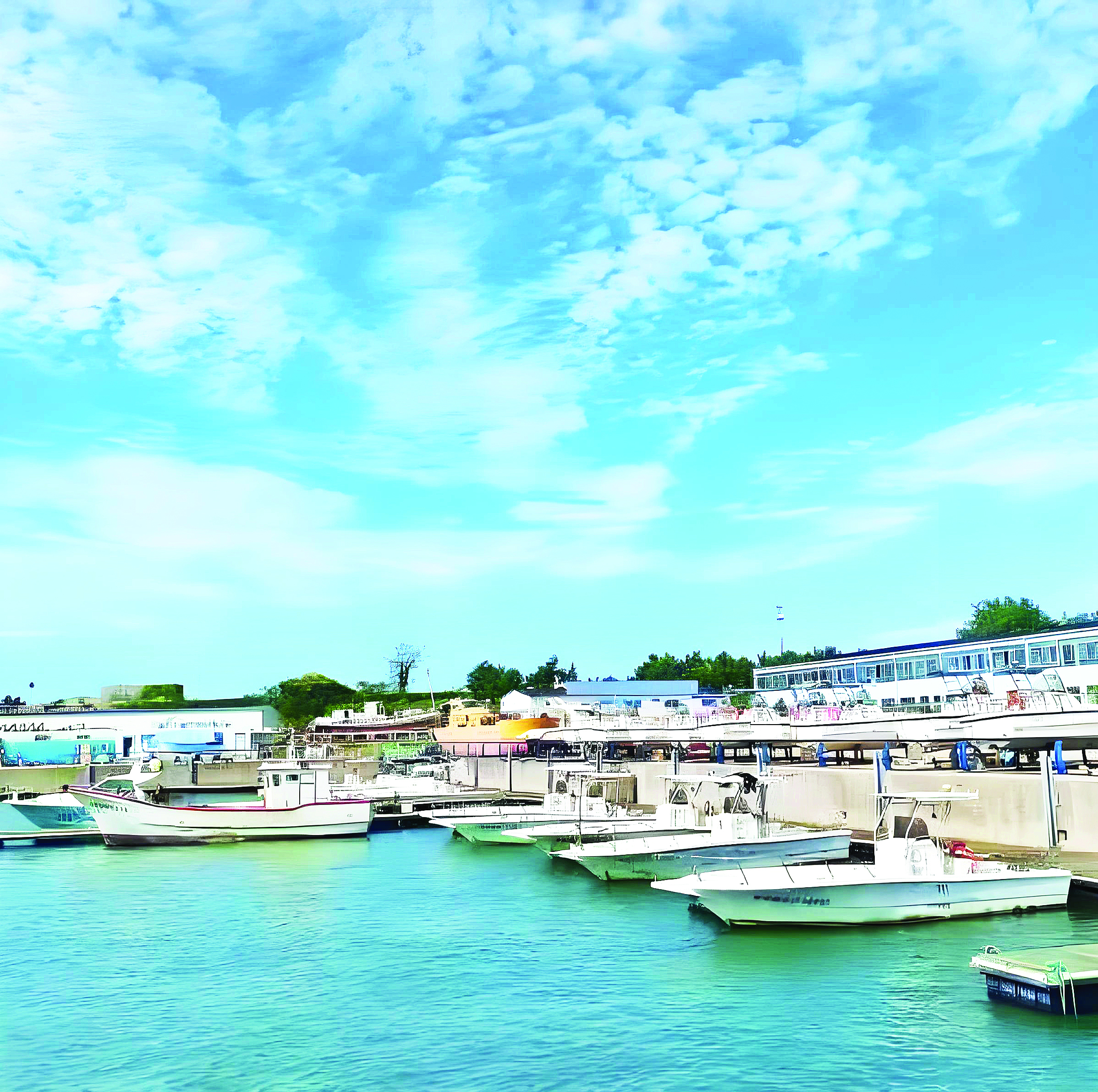     鲁海丰集团海洋牧场岸边码头。新华社发