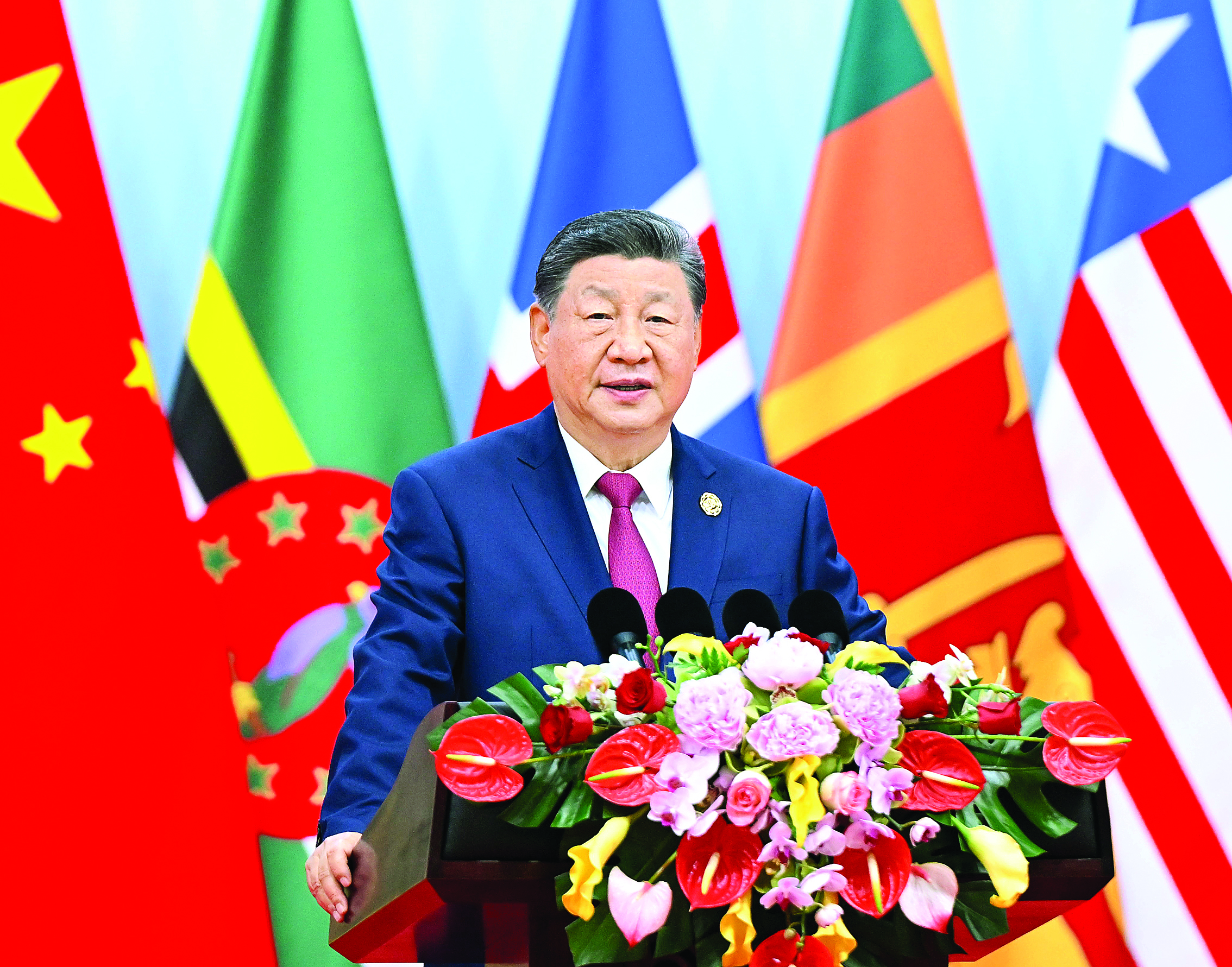     10月13日上午，国家主席习近平在北京国家会议中心出席全球妇女峰会开幕式并发表主旨讲话。    新华社发