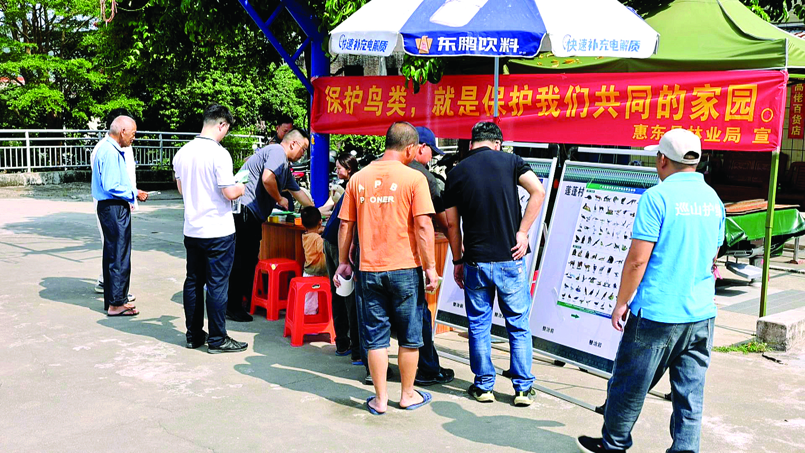     鸟类保护宣传活动走进镇村。