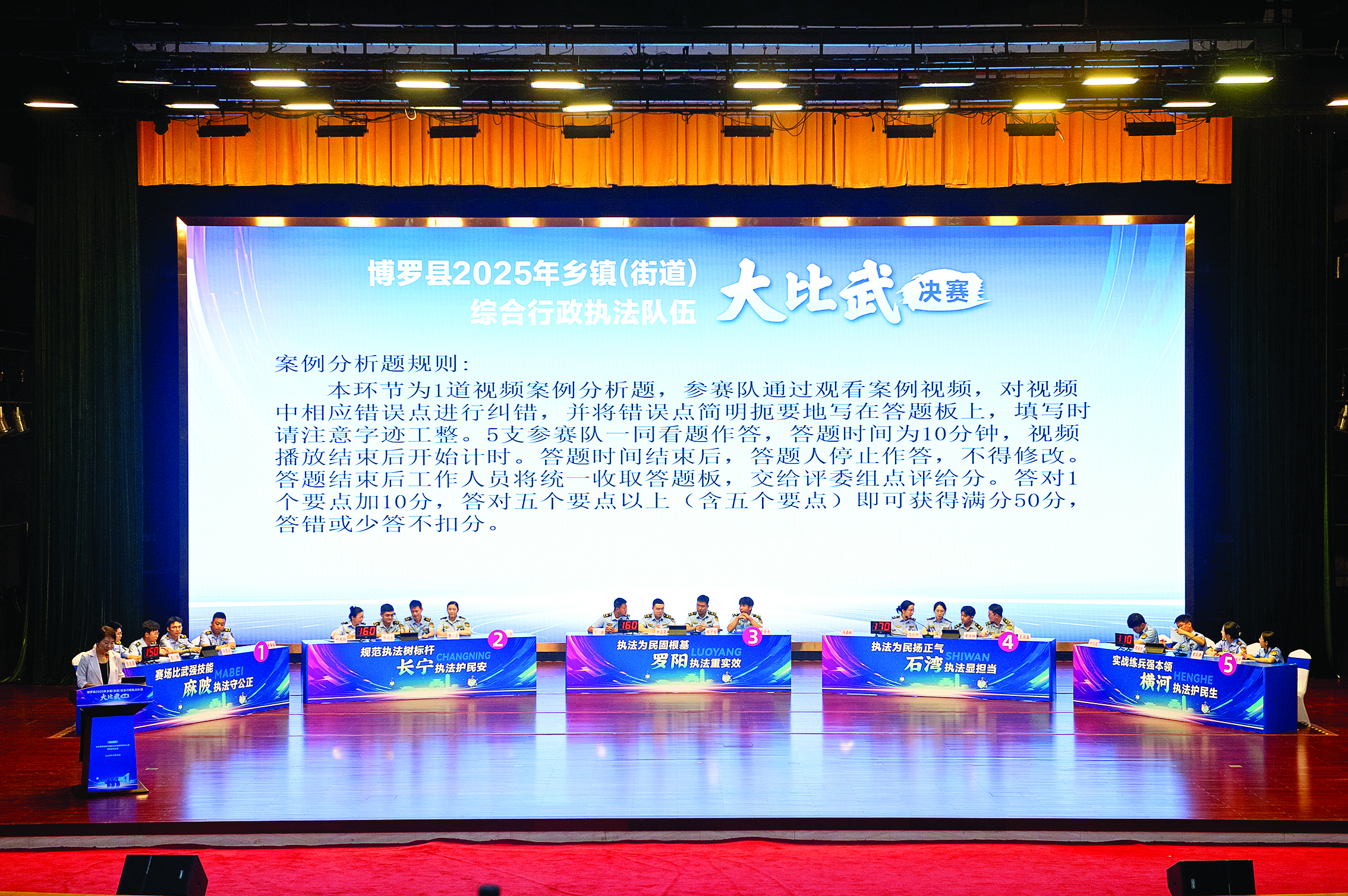     执法“大比武”决赛现场。惠州日报记者卢泓宇 通讯员杨小青 摄