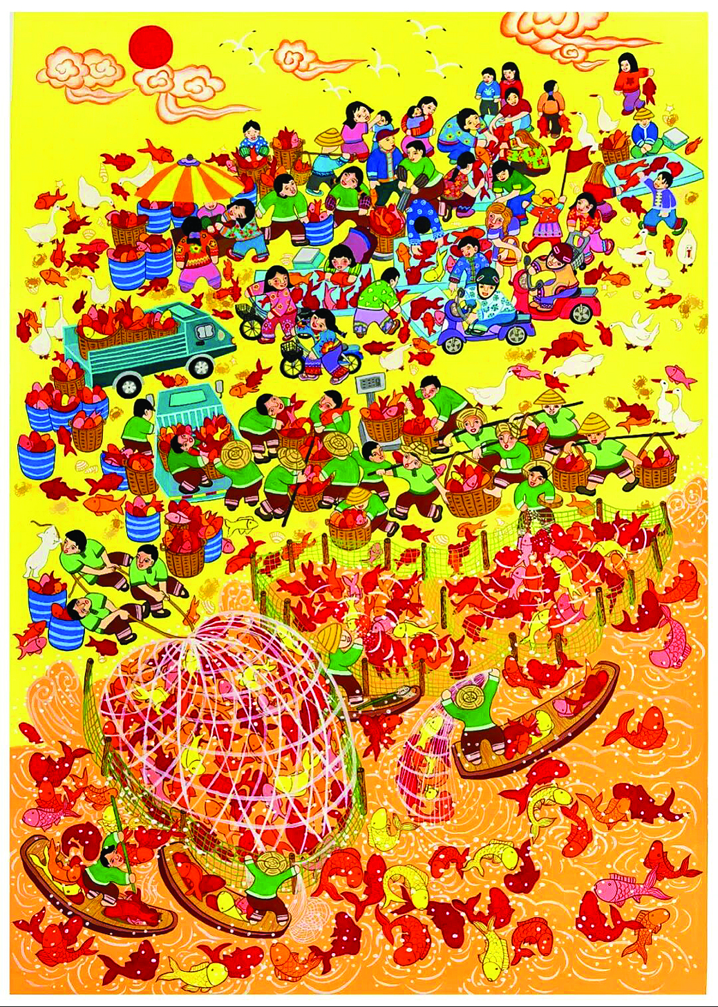     叶倩《渔歌颂丰》。    惠州日报记者黄宇翔 翻拍