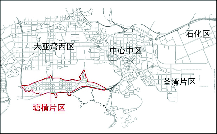     大亚湾新兴产业园塘横片区区位图。（翻拍）