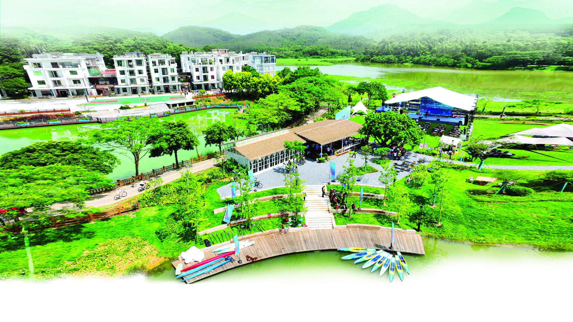     郭前村依托民宿产业集群与户外运动小镇两大核心引擎强势“出圈”。    惠州日报记者杨建业 摄