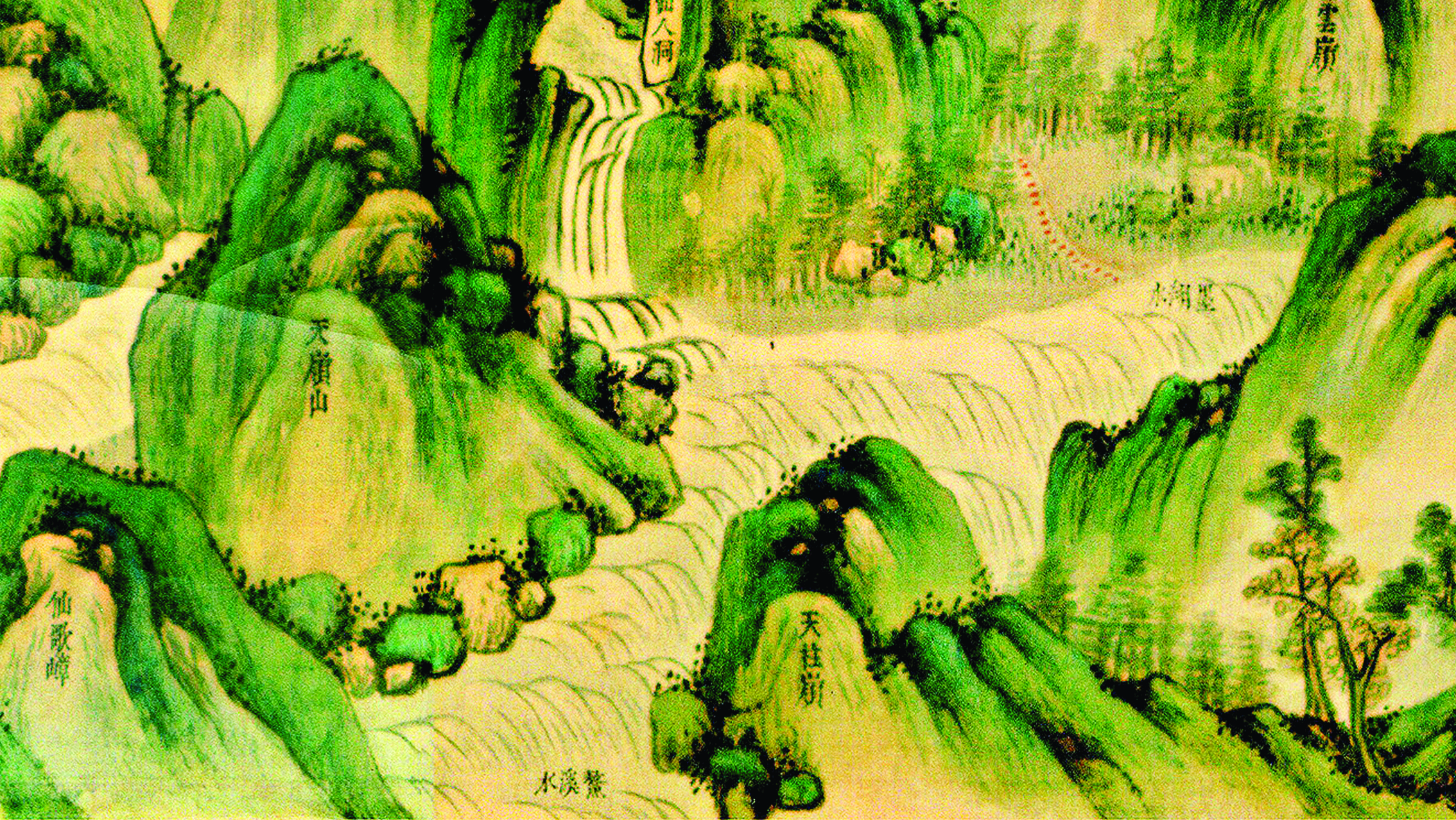     清代康熙《广州府舆图》之《龙门县图》中的鳌溪，两岸青山林立，风景秀丽。侯县军 翻拍