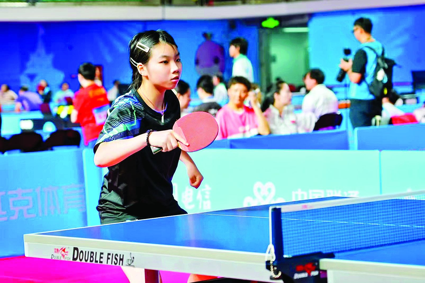     李心妍在比赛中。受访者供图