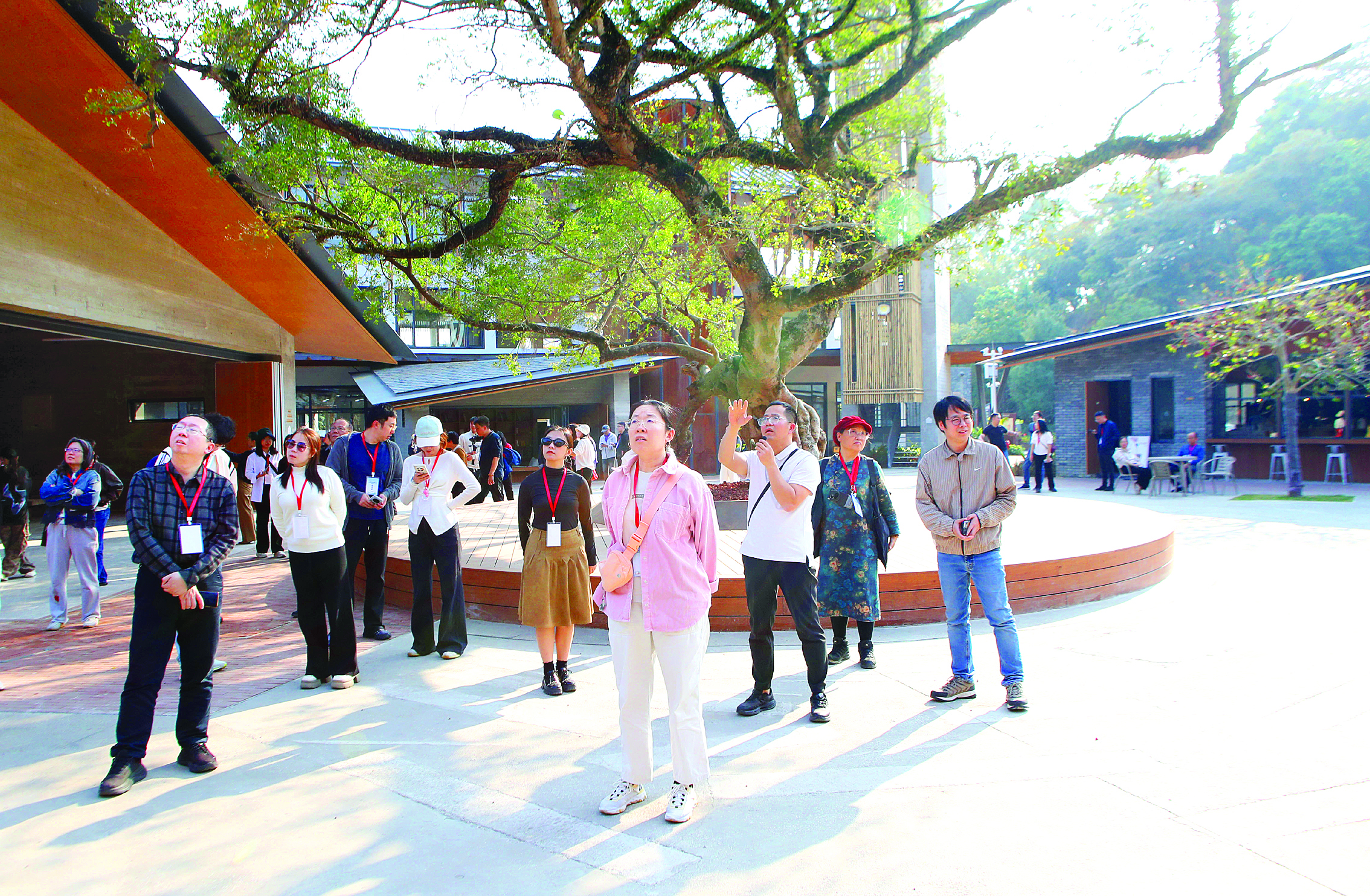     新闻工作者在博罗县长宁镇徐田村采风。本组图片 惠州日报记者钟畅新 摄