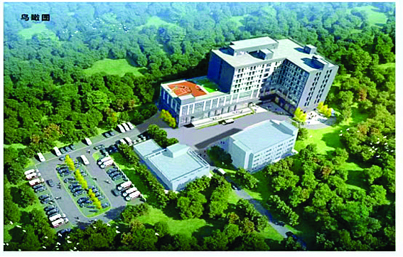     县第二人民医院新建1栋综合楼效果图。