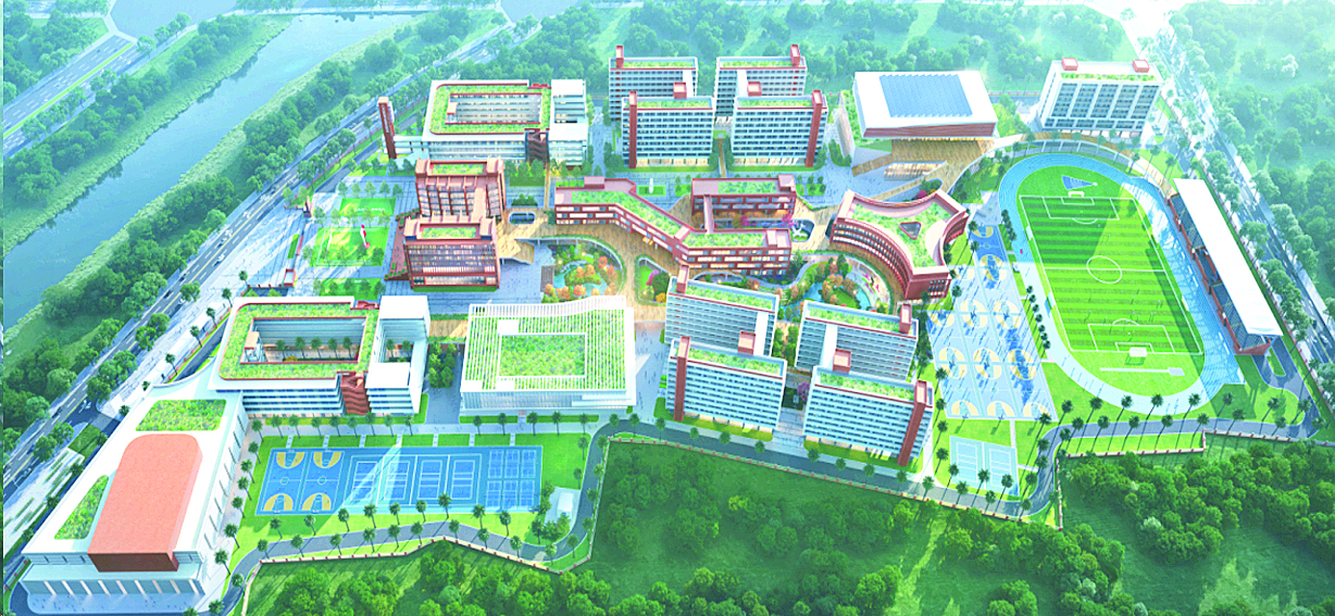     博罗广州大学附属中学效果图（翻拍）。