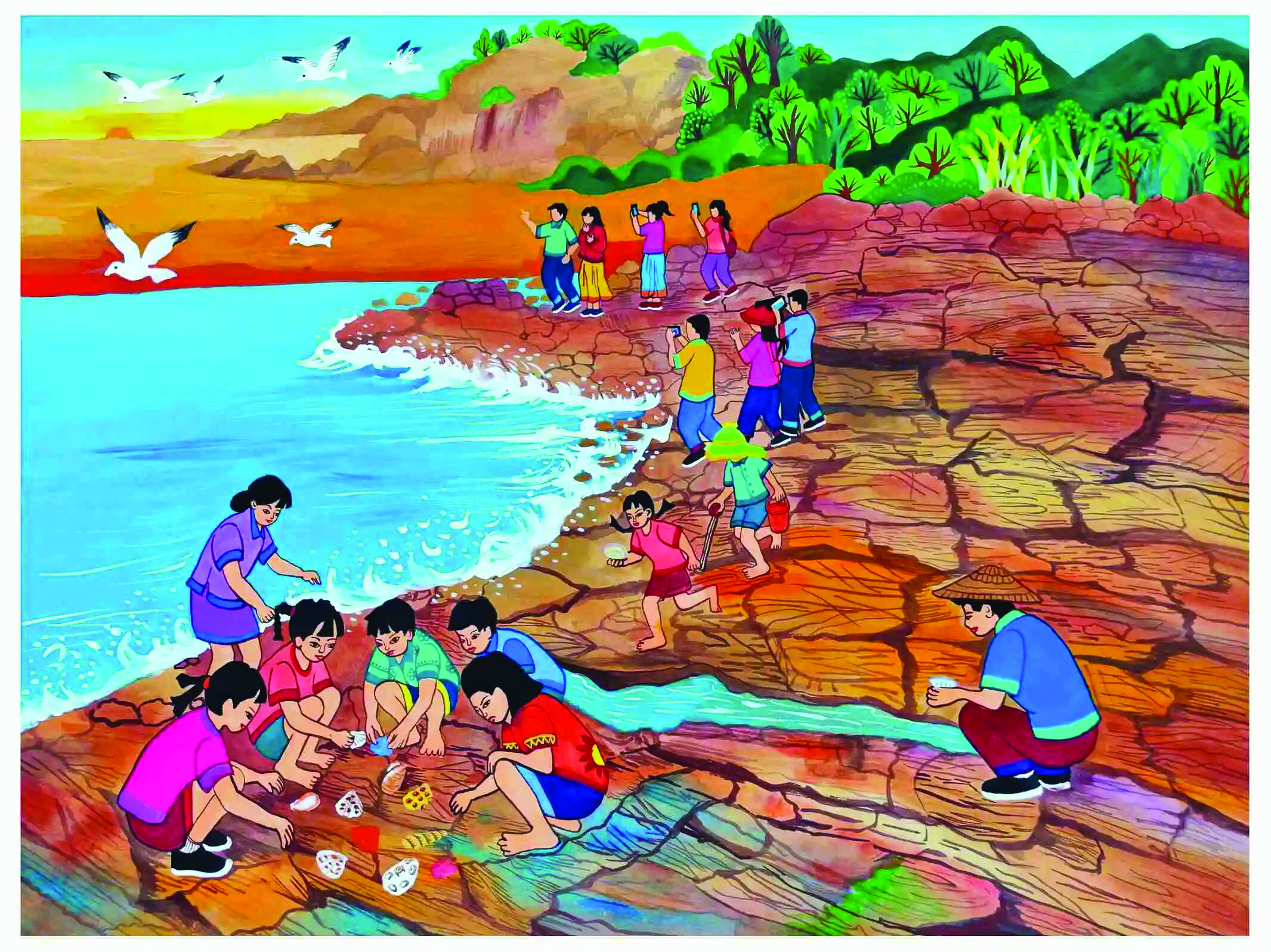     李佳航作品——《黄埠彩石调色盘》。