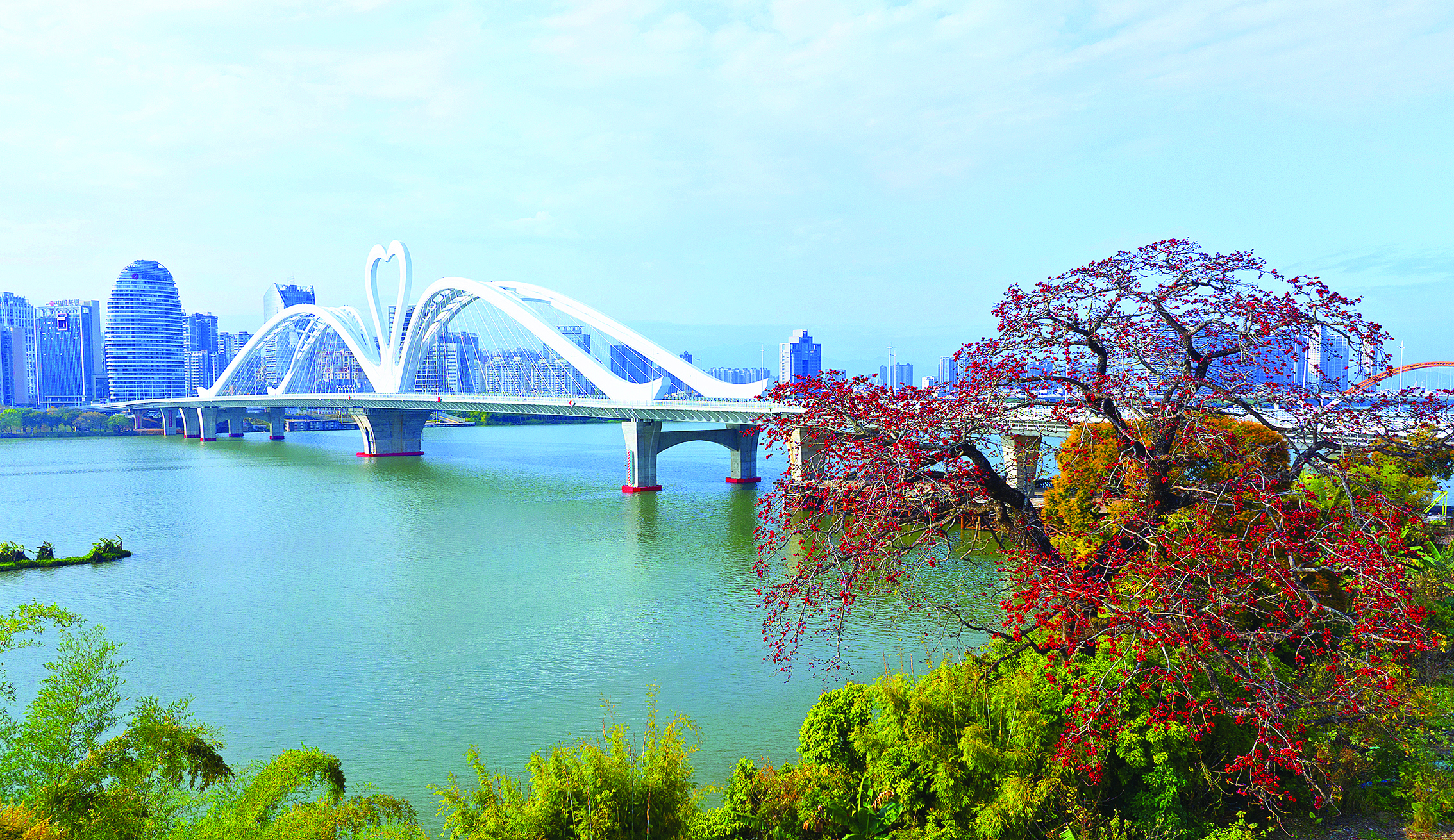     鹅城大桥为惠州城市增添浪漫气质。  惠州日报记者钟畅新 摄