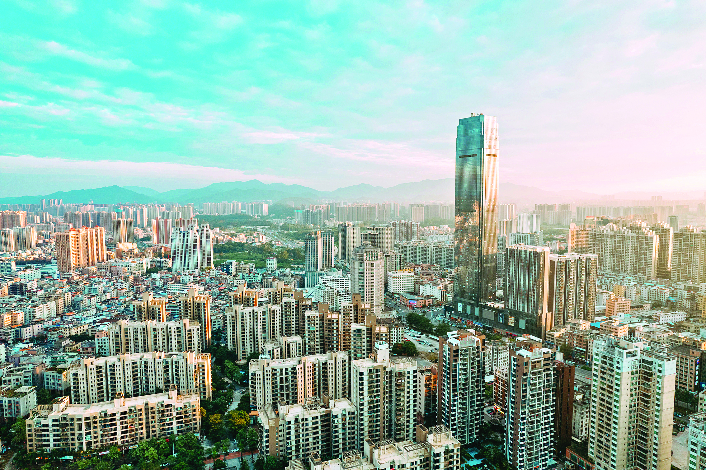     惠阳淡水城区俯瞰图。