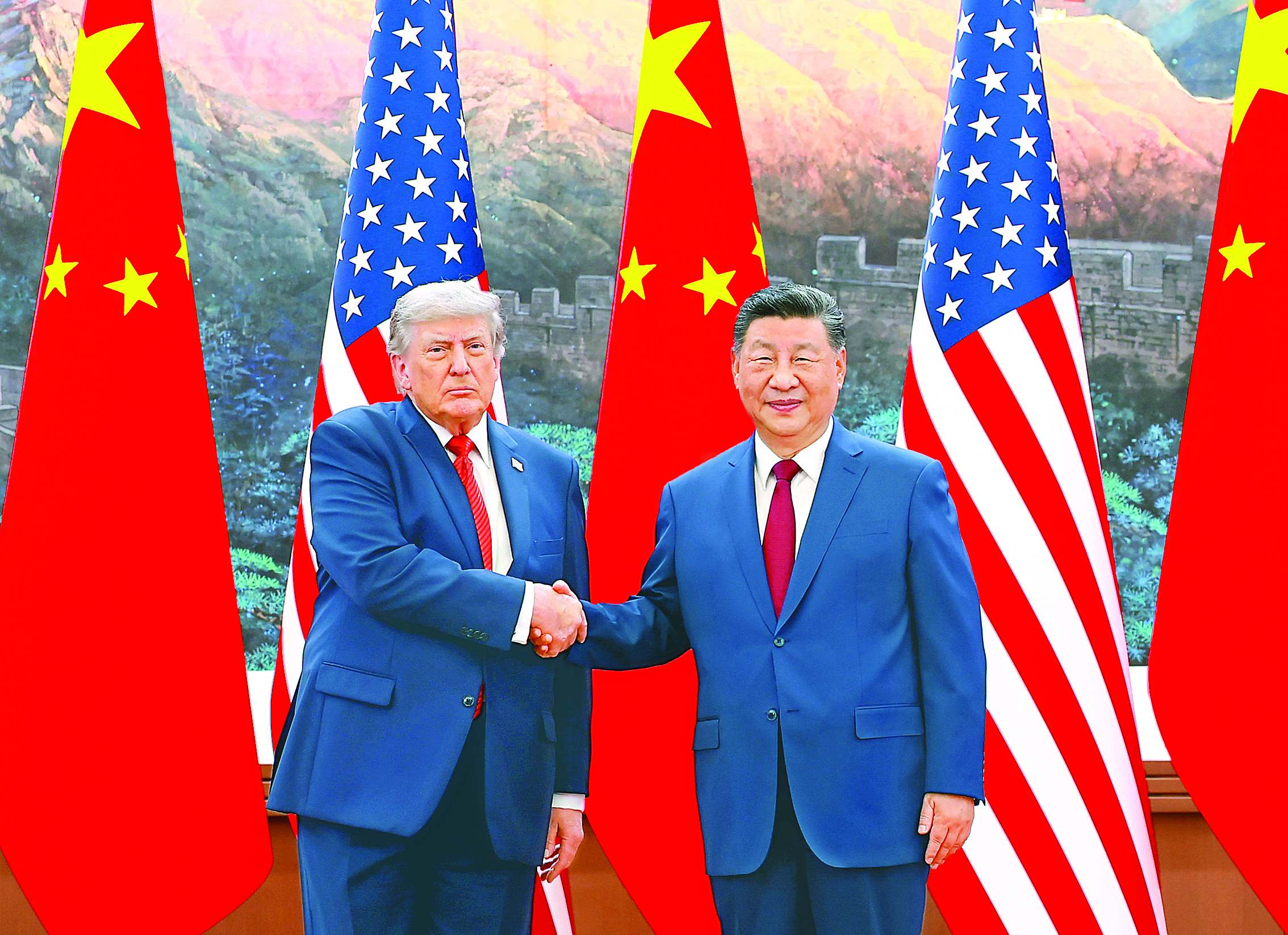     5月14日上午，国家主席习近平在北京人民大会堂同来华进行国事访问的美国总统特朗普举行会谈。    新华社发