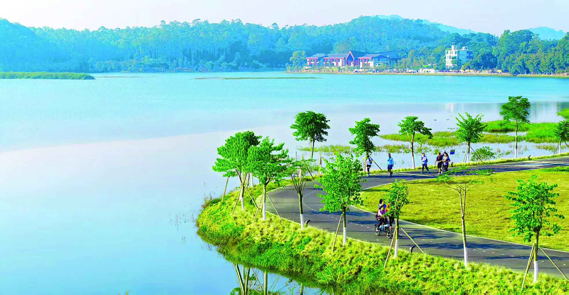<p>    博罗县横河镇环水库绿道风景如画。</p>