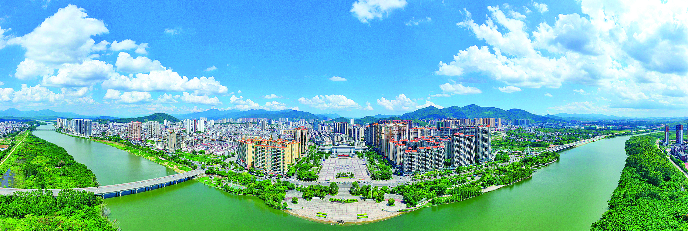     惠东县城航拍图。