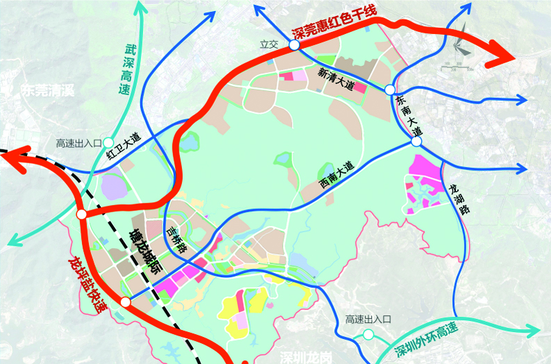     惠州临深智造产业园区位交通图。